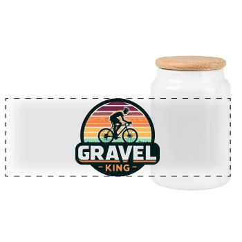 Gravel King Cyclisme Fanart Design - Boîte à biscuits avec couvercle en bois - blanc - Devant
