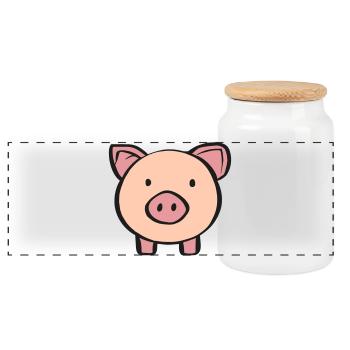 Piglet - Panoramic Cookie Jar with Wooden Lid - white - Front