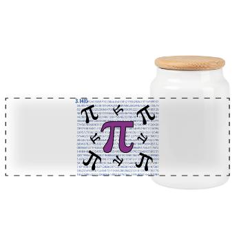 Pi Day - Happy Pi Day - Panoramic Cookie Jar with Wooden Lid - white - Front
