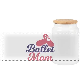 Maman de ballet - Boîte à biscuits avec couvercle en bois - blanc - Devant