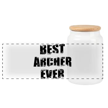 Best Archer - Panoramic Cookie Jar with Wooden Lid - white - Front