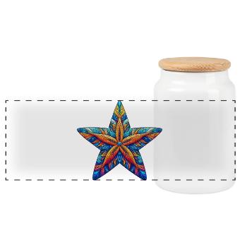 Étoile de mer - Boîte à biscuits avec couvercle en bois - blanc - Devant