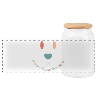 Club des mamans de chiens cool – Design minimaliste de maman de chien - Boîte à biscuits avec couvercle en bois - blanc - Devant