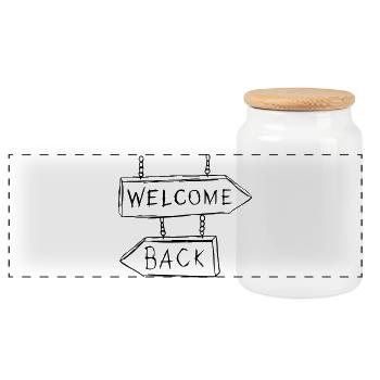 Welcome Back - Panorama Keksdose mit Holzdeckel - Weiß - Vorne