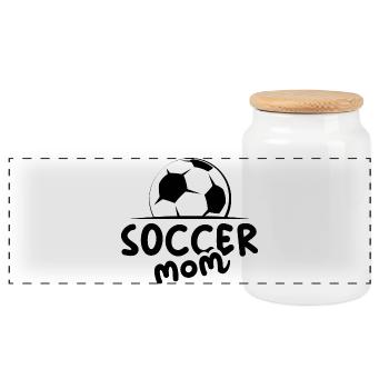 soccer mom Fußball Ball Symbol Mannschaft Team - Panorama Keksdose mit Holzdeckel - Weiß - Vorne