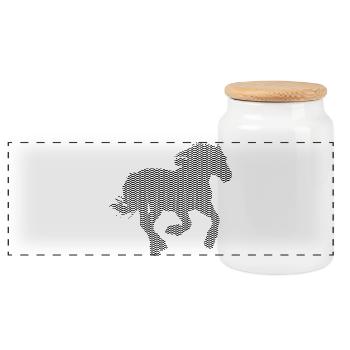 CHEVAL. POULAIN. JUMENT. ANIMAL. ANIMAUX. NATURE. - Boîte à biscuits avec couvercle en bois - blanc - Devant
