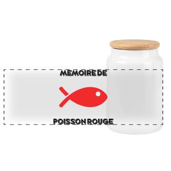 FISH. MEMORY - Panoramic Cookie Jar with Wooden Lid - white - Front