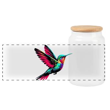 Colibri - Boîte à biscuits avec couvercle en bois - blanc - Devant