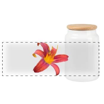 Lilienfunken Color Explosion - Panoramic Cookie Jar with Wooden Lid - white - Front