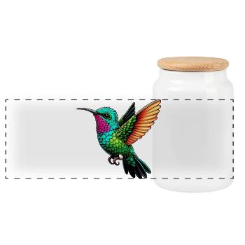 Kolibri - Panorama Keksdose mit Holzdeckel - Weiß - Vorne