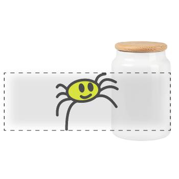 acid spider - Panoramic Cookie Jar with Wooden Lid - white - Front