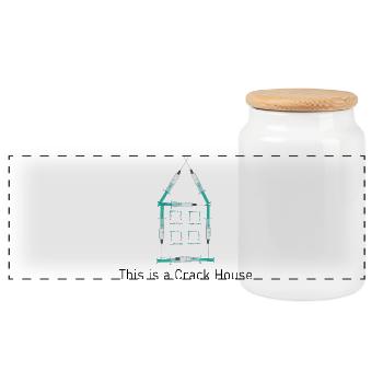 Crack House - Panoramic Cookie Jar with Wooden Lid - white - Front