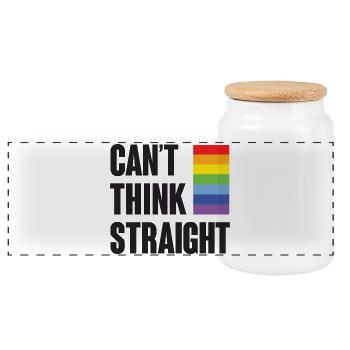 Mois de la fierté LGBTQ - Je ne peux pas penser clairement - Boîte à biscuits avec couvercle en bois - blanc - Devant