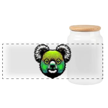 Koala - Panorama Keksdose mit Holzdeckel - Weiß - Vorne