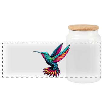 Kolibri - Panorama Keksdose mit Holzdeckel - Weiß - Vorne