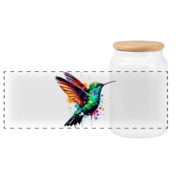 Kolibri - Panorama Keksdose mit Holzdeckel - Weiß - Vorne