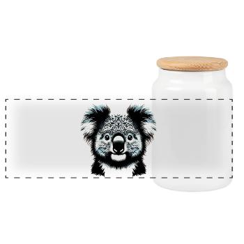 Koala - Boîte à biscuits avec couvercle en bois - blanc - Devant