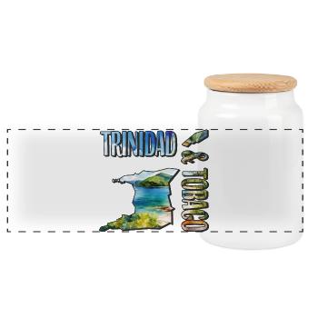 Carte à l’aquarelle Trinité-et-Tobago - Boîte à biscuits avec couvercle en bois - blanc - Devant