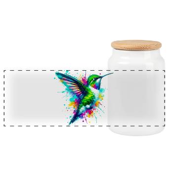 Kolibri - Panorama Keksdose mit Holzdeckel - Weiß - Vorne