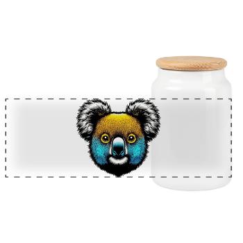 Koala - Panorama Keksdose mit Holzdeckel - Weiß - Vorne