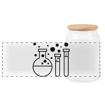 Chemistry experiment test tubes - Panoramic Cookie Jar with Wooden Lid - white - Front