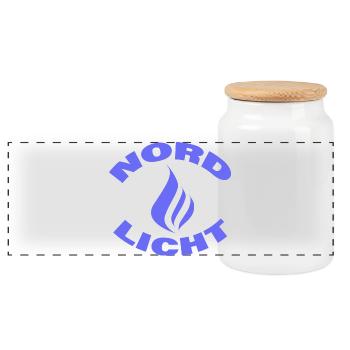 NORDLICHT - Panorama Keksdose mit Holzdeckel - Weiß - Vorne