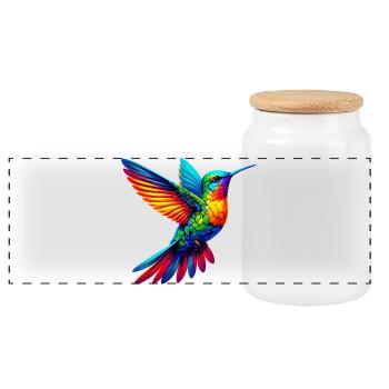 Kolibri - Panorama Keksdose mit Holzdeckel - Weiß - Vorne