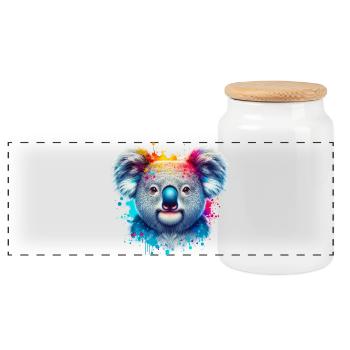 Koala - Boîte à biscuits avec couvercle en bois - blanc - Devant