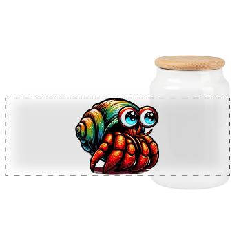 Bernard-l'ermite - Boîte à biscuits avec couvercle en bois - blanc - Devant