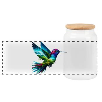 Kolibri - Panorama Keksdose mit Holzdeckel - Weiß - Vorne