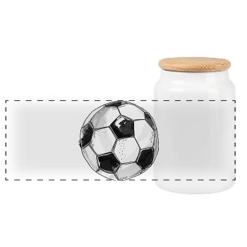 Football Graphic Retro - Panoramic Cookie Jar with Wooden Lid - white - Front