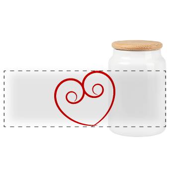 HEART. NOEL. CHRISTMAS. HEARTS. HEART. FATHER's DAY - Panoramic Cookie Jar with Wooden Lid - white - Front