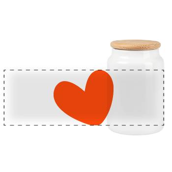 Heart filled in colored - Panoramic Cookie Jar with Wooden Lid - white - Front
