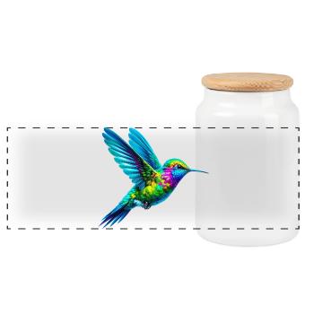 Kolibri - Panorama Keksdose mit Holzdeckel - Weiß - Vorne