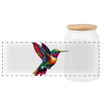 Kolibri - Panorama Keksdose mit Holzdeckel - Weiß - Vorne