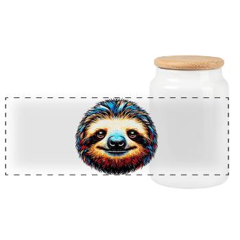 Paresse - Boîte à biscuits avec couvercle en bois - blanc - Devant