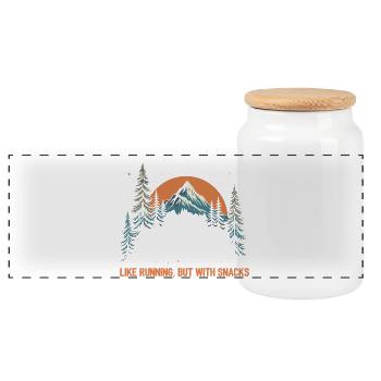Ultra Running - Panoramic Cookie Jar with Wooden Lid - white - Front