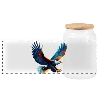 Aigle - Boîte à biscuits avec couvercle en bois - blanc - Devant