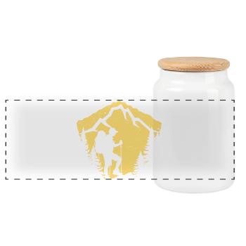 Bergwanderung Silhouette Design - Panorama Keksdose mit Holzdeckel - Weiß - Vorne