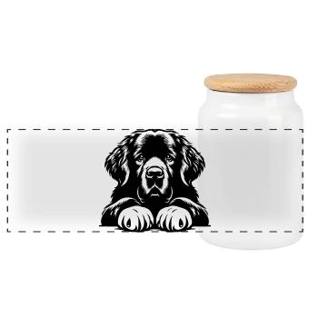 Terre-Neuve - Boîte à biscuits avec couvercle en bois - blanc - Devant