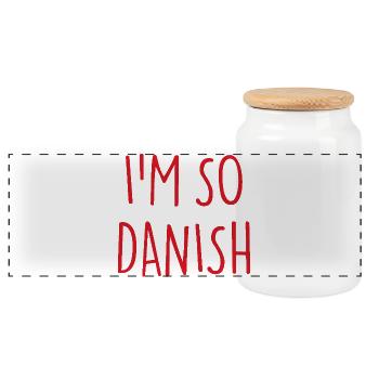 I'M SO DANISH Denmark Dänemark - Panoramic Cookie Jar with Wooden Lid - white - Front
