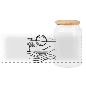 Nature minimaliste – Paysage de lune - Boîte à biscuits avec couvercle en bois - blanc - Devant