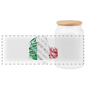 Colosseum Amphitheatre Rome Roma Rome Italy Italy - Panoramic Cookie Jar with Wooden Lid - white - Front
