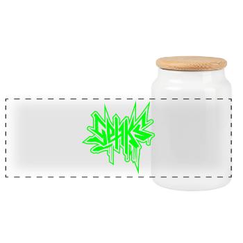 SEHKS VERT - Boîte à biscuits avec couvercle en bois - blanc - Devant