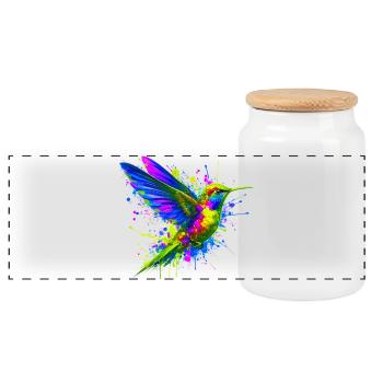 Colibri - Boîte à biscuits avec couvercle en bois - blanc - Devant