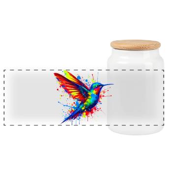 Colibri - Boîte à biscuits avec couvercle en bois - blanc - Devant