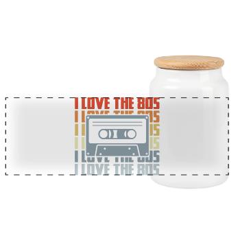 80s Lover - Panoramic Cookie Jar with Wooden Lid - white - Front