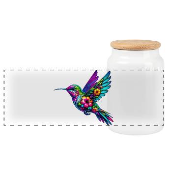 Kolibri - Panorama Keksdose mit Holzdeckel - Weiß - Vorne
