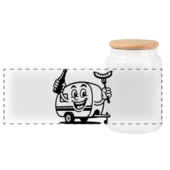 Its Camping Time - Panorama Keksdose mit Holzdeckel - Weiß - Vorne