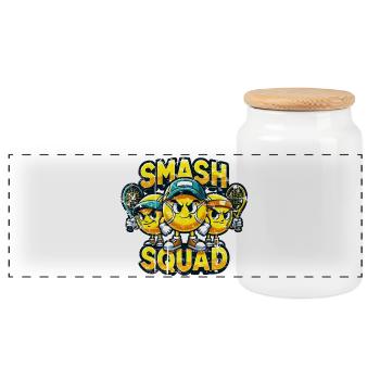 Kids Tennis Hoodie Smash Squad Shirt - Panoramic Cookie Jar with Wooden Lid - white - Front